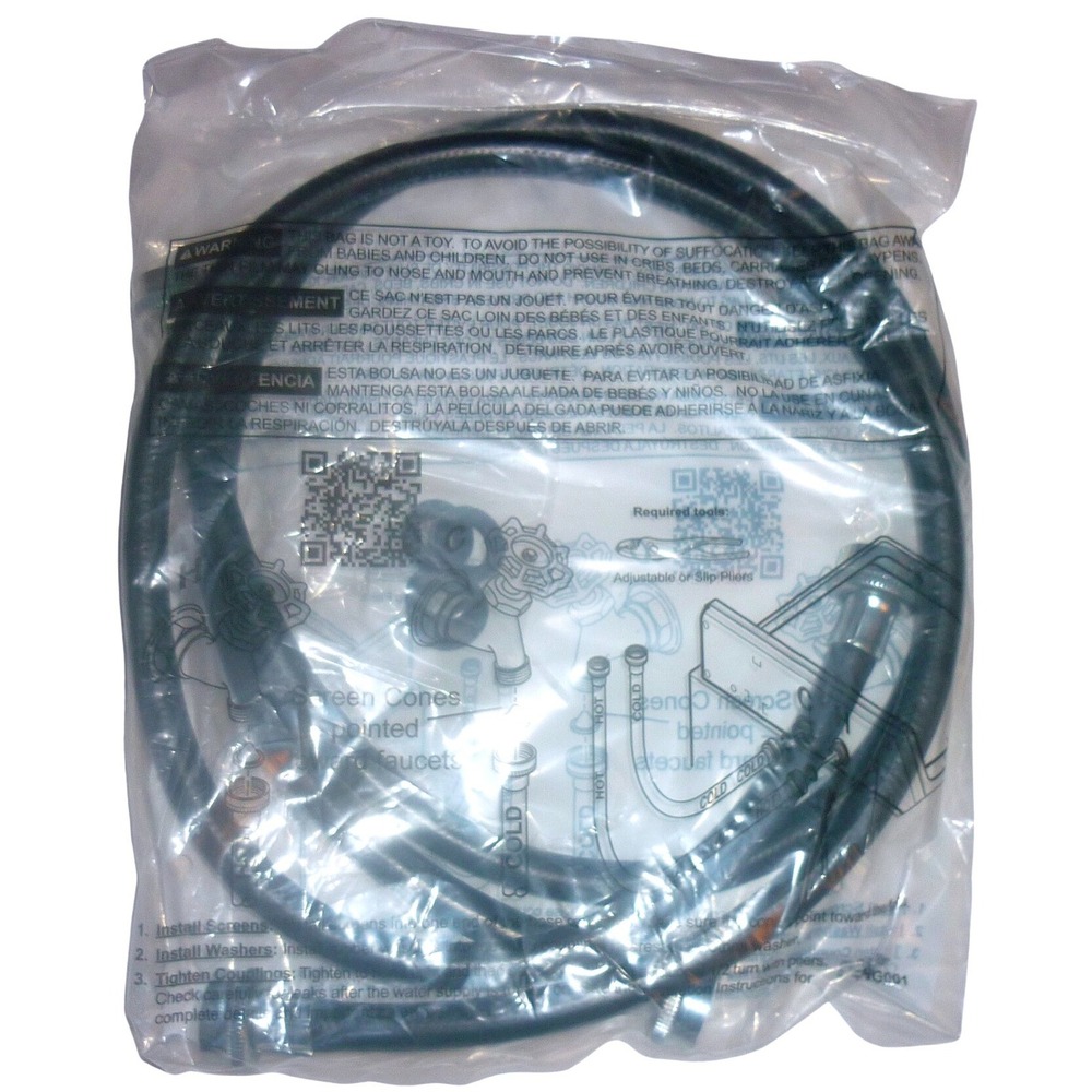GE Appliances Universal Washing Machine Water Inlet Hoses Black Rubber 2-Pack